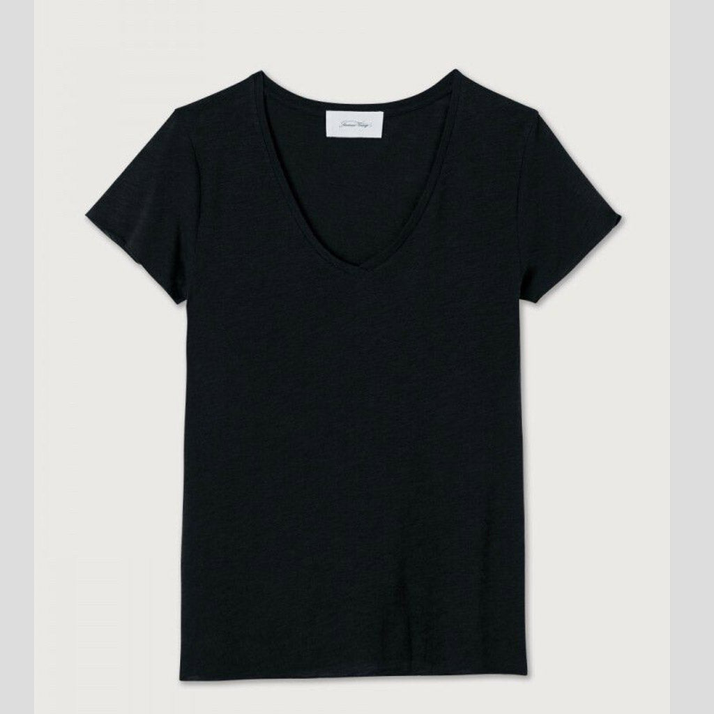 American Vintage Jacksonville V Neck Tee - Black - Collector Store