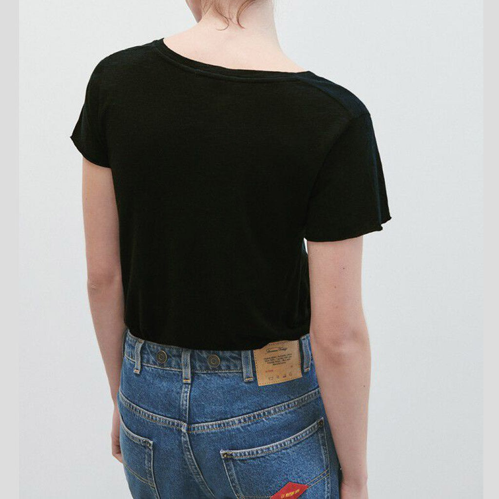 American Vintage Jacksonville V Neck Tee - Black - Collector Store