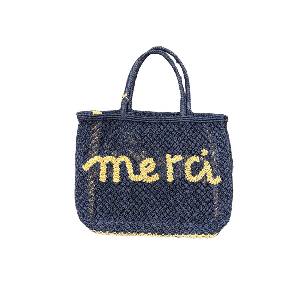 The Jacksons Merci Woven Jute Bag - Indigo / Natural - Collector Store