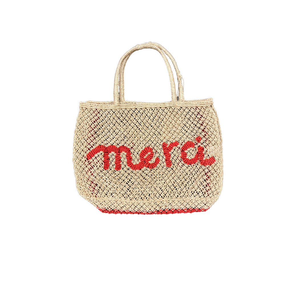 The Jacksons Merci Woven Jute Bag - Natural / Scarlet - Collector Store