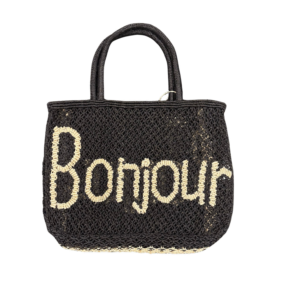The Jacksons BON JOUR Jute Bag - Black / Natural - Collector Store Sydney