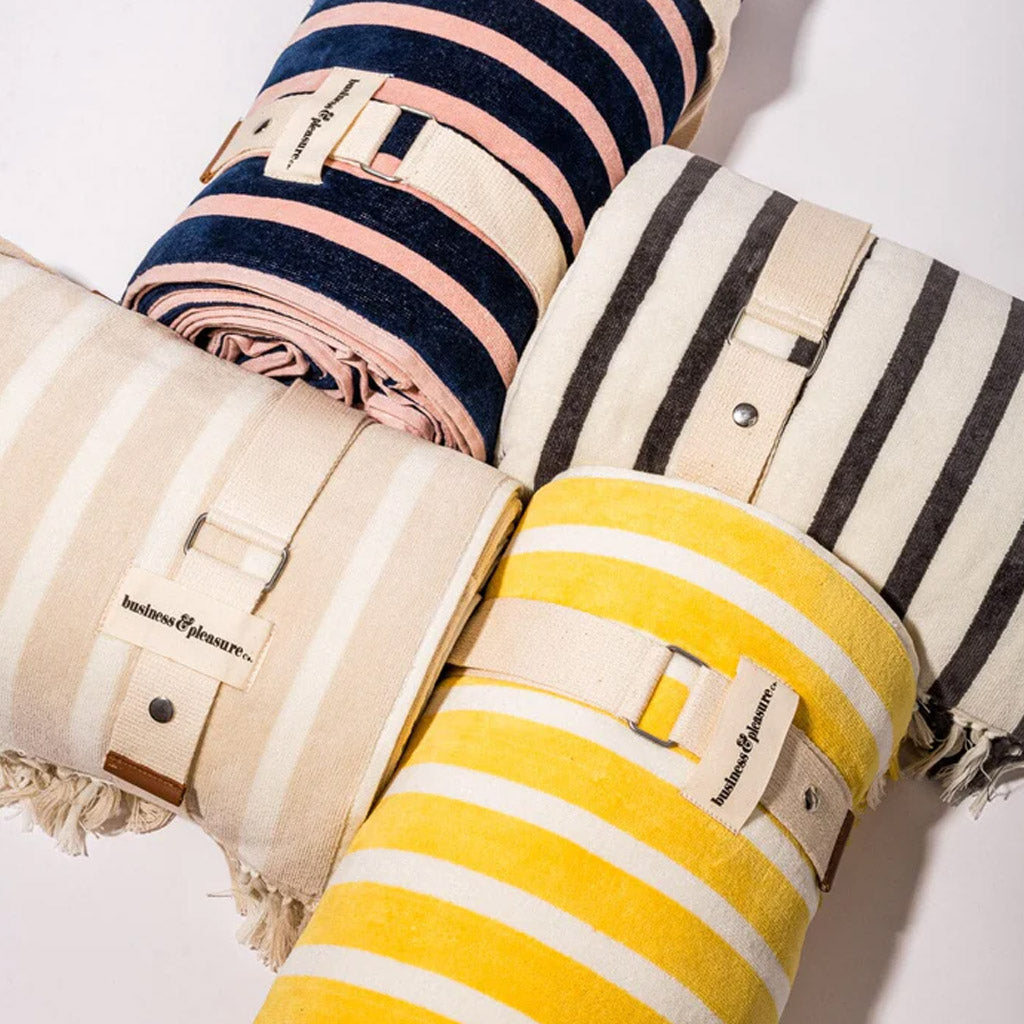 THE BEACH BLANKET - MONACO BLACK STRIPE - Collector Store Sydney