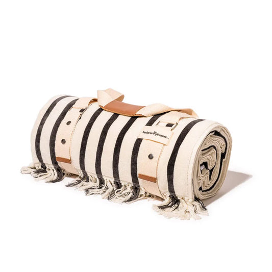 THE BEACH BLANKET - MONACO BLACK STRIPE - Collector Store Sydney