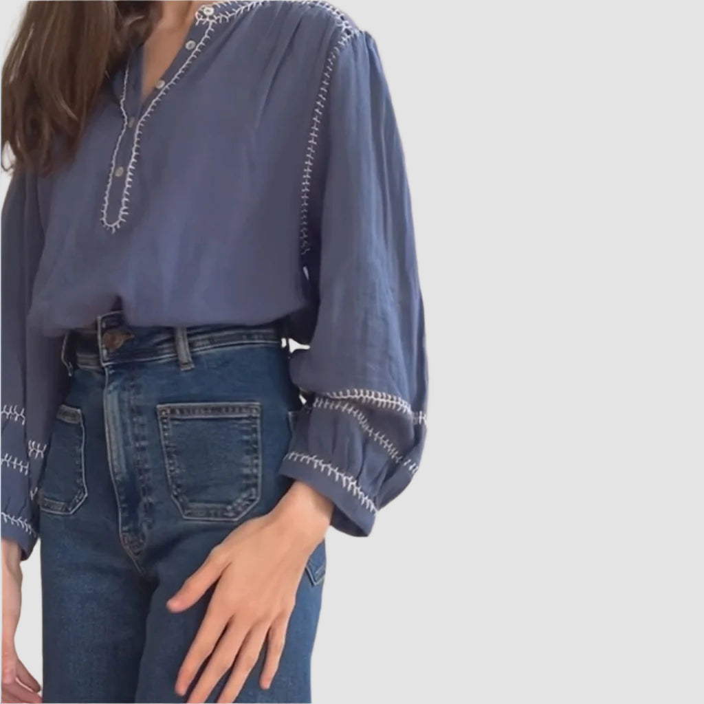 Marie Louise De Monterey - Amelie Feather Stitch Blue - Collector Store