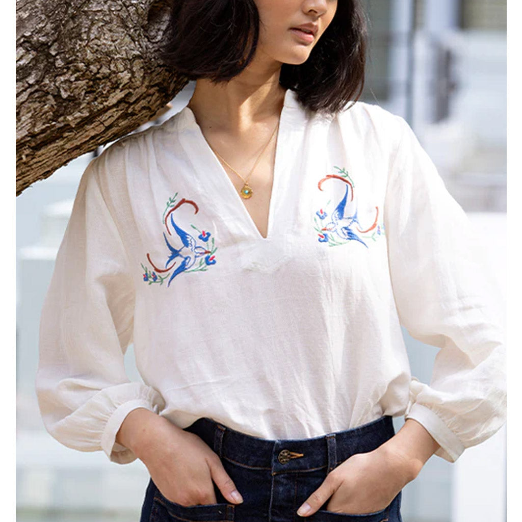 Marie Louise De Monterey - Mesange Blouse- Ecru - Collector Store