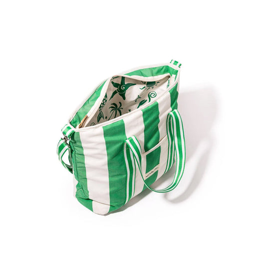 THE COOLER TOTE BAG - CREW CANYON GREEN STRIPE - Collector Store Sydney