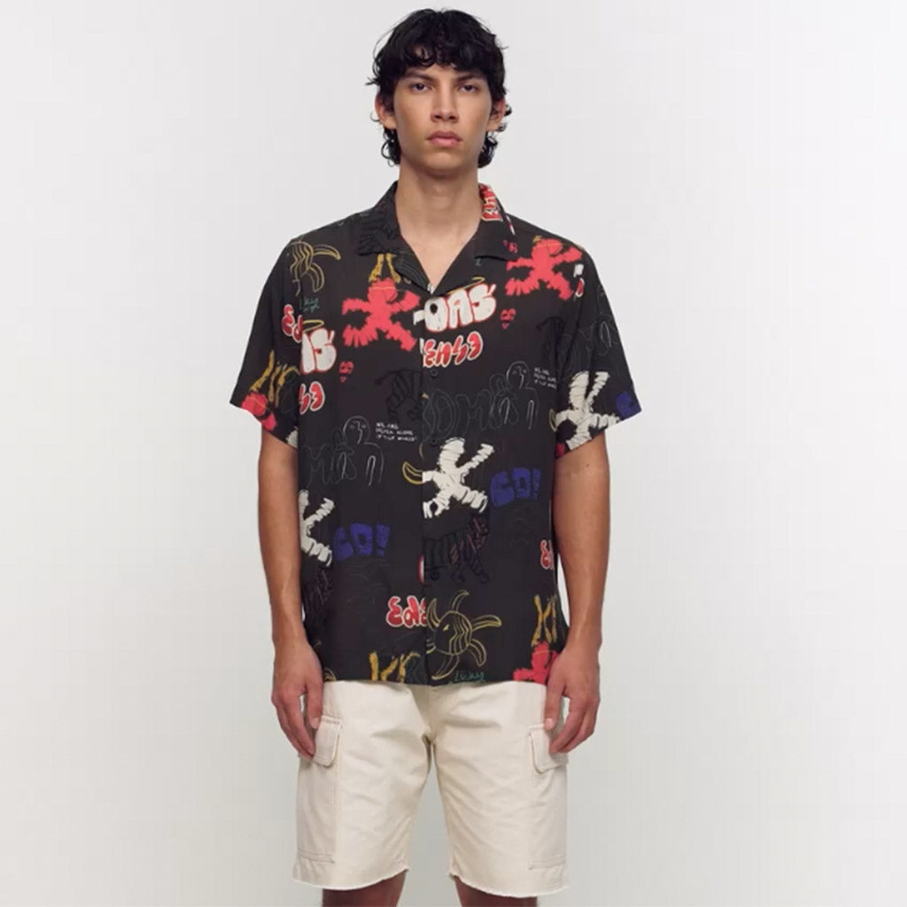 OAS Viscose Rocco Shirt Pattern - Dark Graffitti - Collector Store