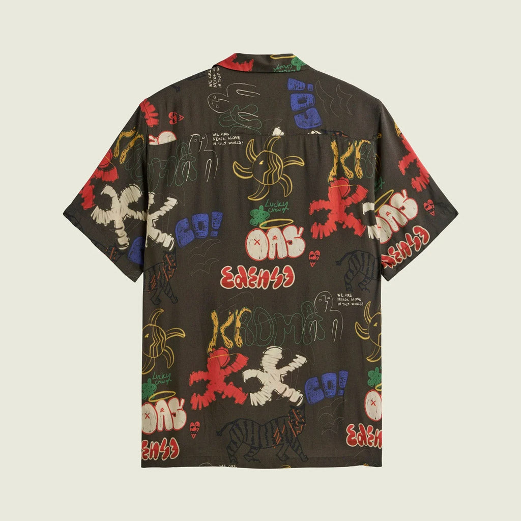 OAS Viscose Rocco Shirt Pattern - Dark Graffitti - Collector Store