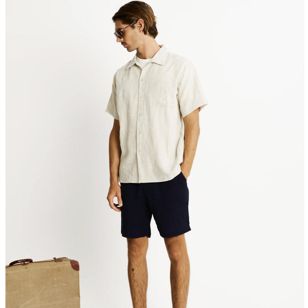 Mr Simple Huck Embroided - New Art SS Shirt - Natural - Collector Store