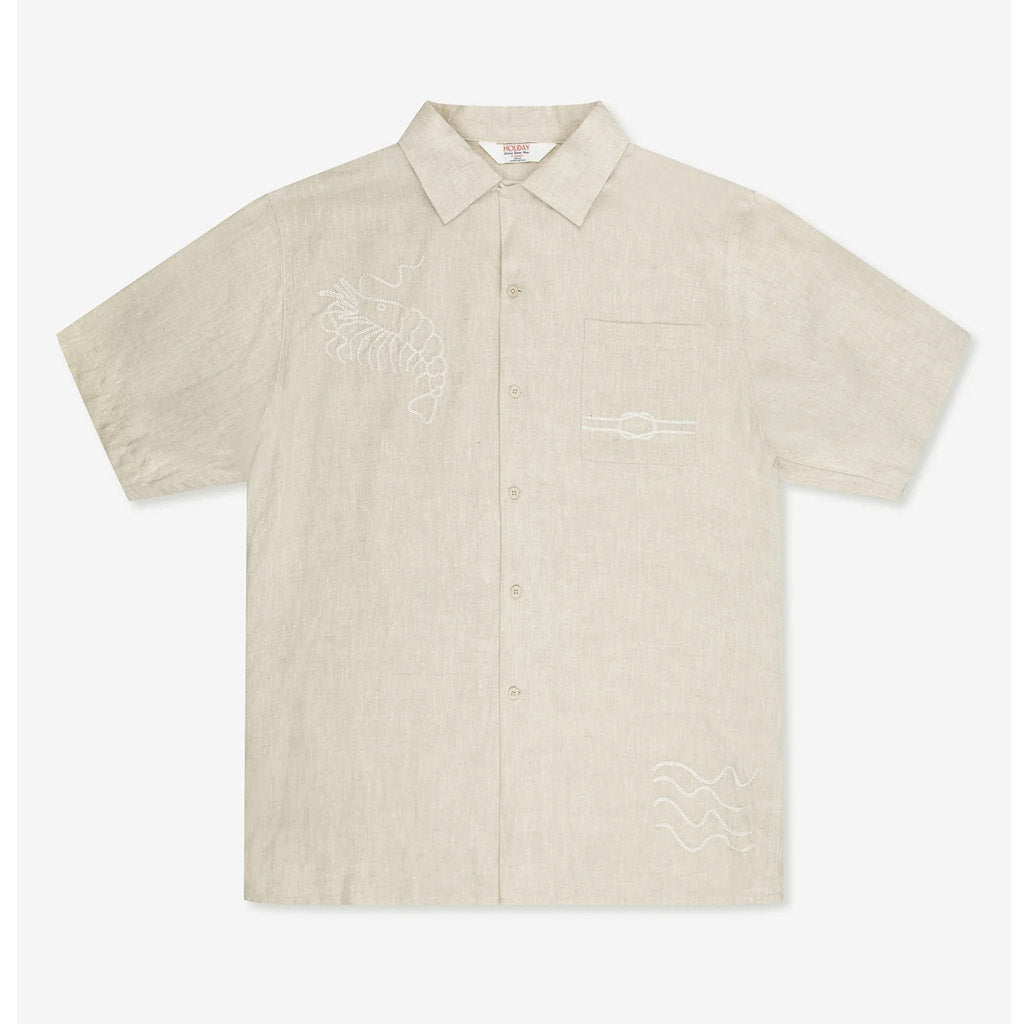 Mr Simple Huck Embroided - New Art SS Shirt - Natural - Collector Store