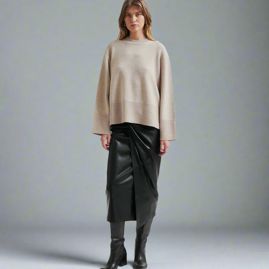 Second Female Seema New Skirt Black Faux Leather – Collector Store