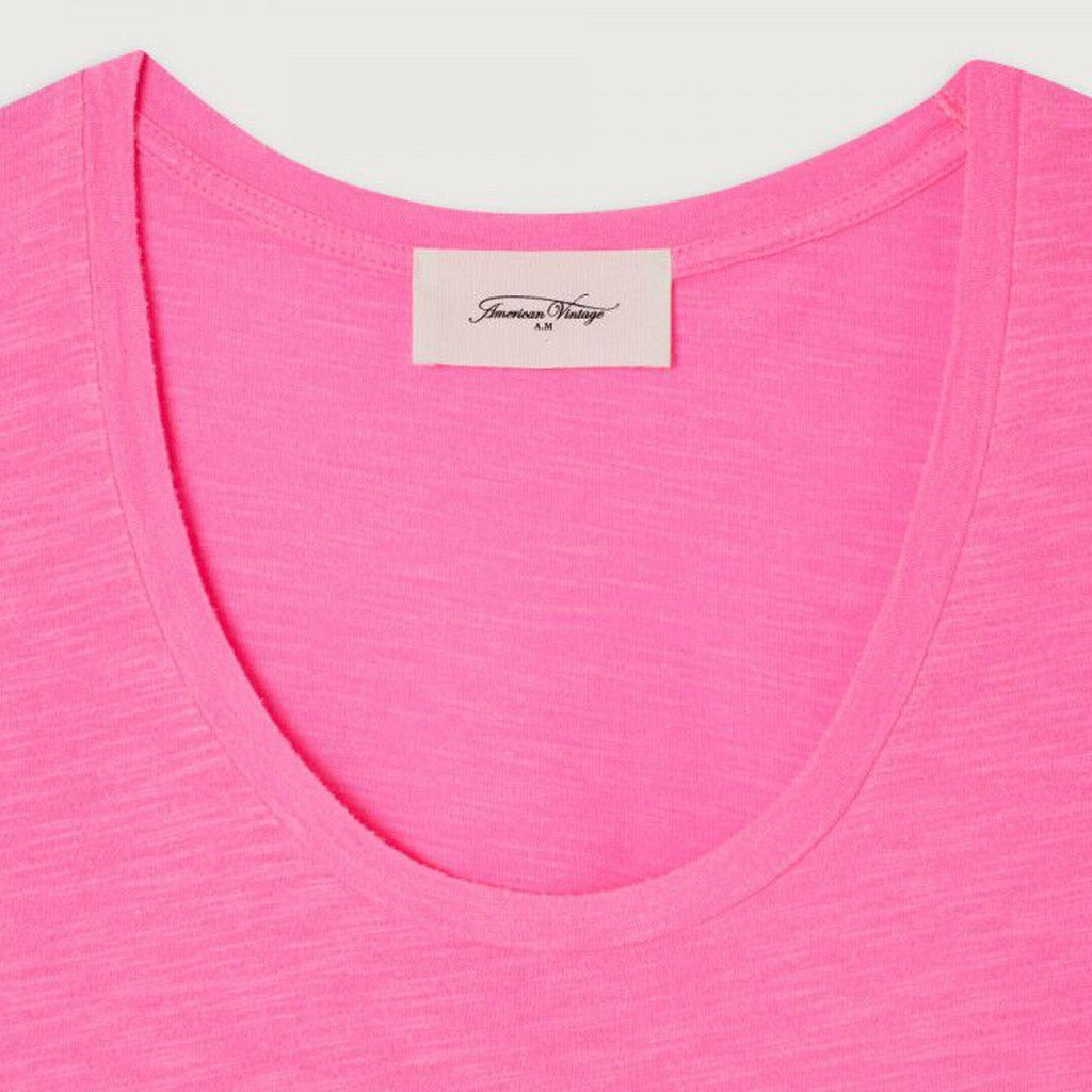 American Vintage Round Neck Tee - Jacksonville - Fluorescent Pink - Collector Store