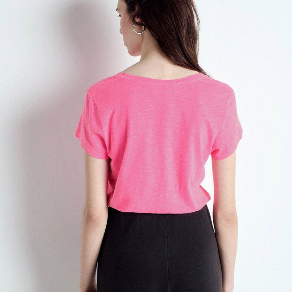 American Vintage Round Neck Tee - Jacksonville - Fluorescent Pink - Collector Store