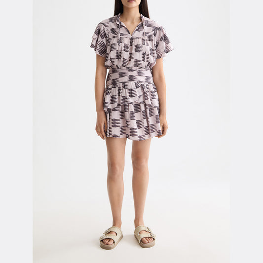 Ruffled mini dress - Feather block - Collector Store Sydney