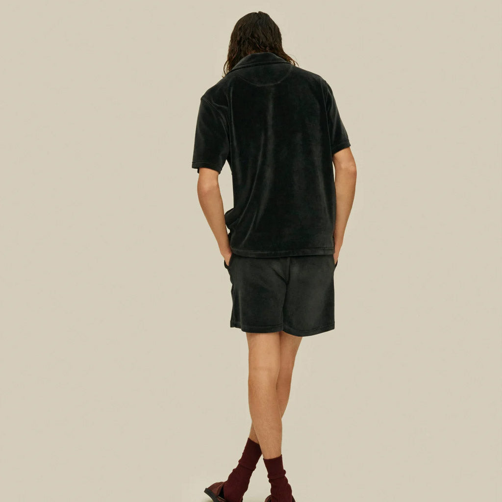 OAS Girona Velour Shirt - Nearly Black - Collector Store