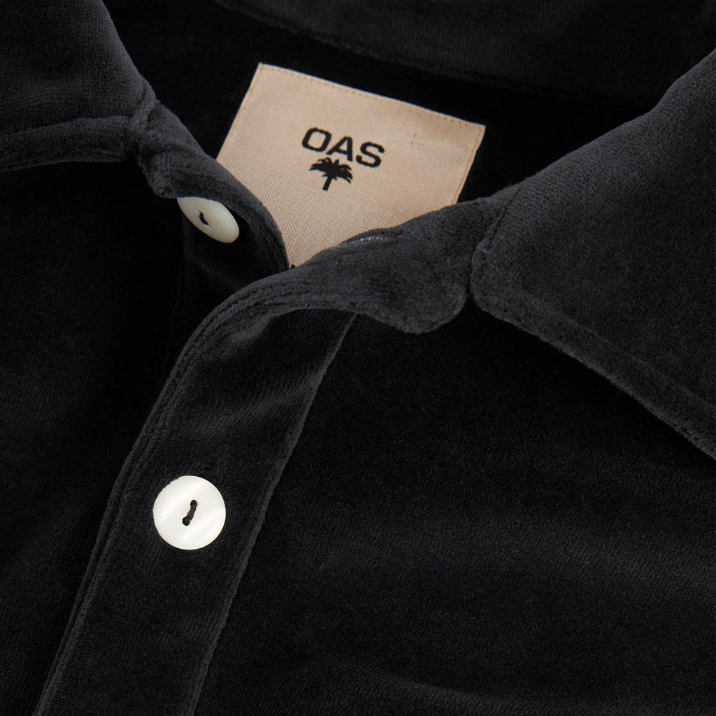 OAS Girona Velour Shirt - Nearly Black - Collector Store