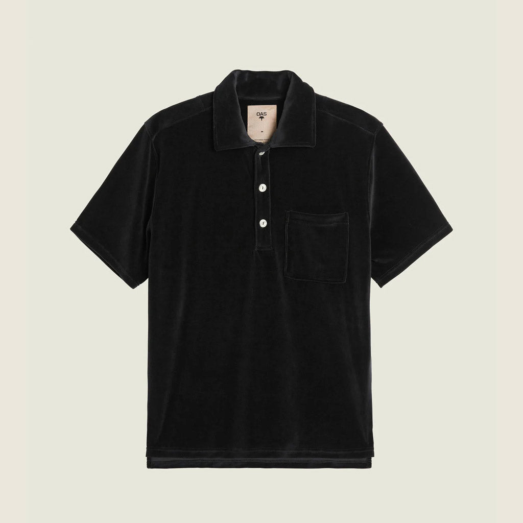 OAS Girona Velour Shirt - Nearly Black - Collector Store