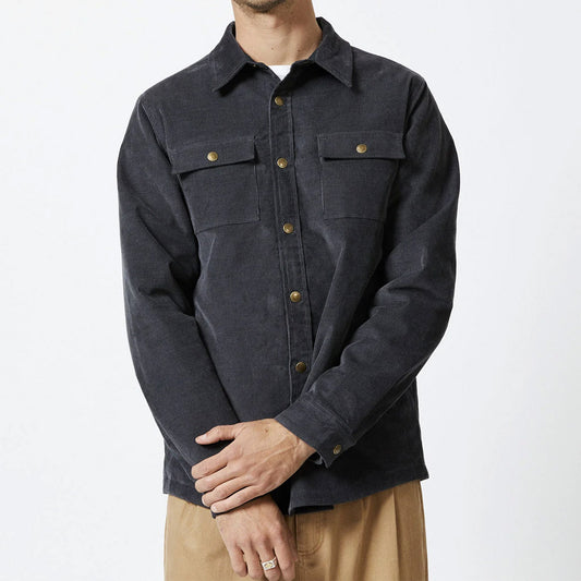 Mr Simple Quilted Cord Jacket - Graphite - Collector Store Sydney