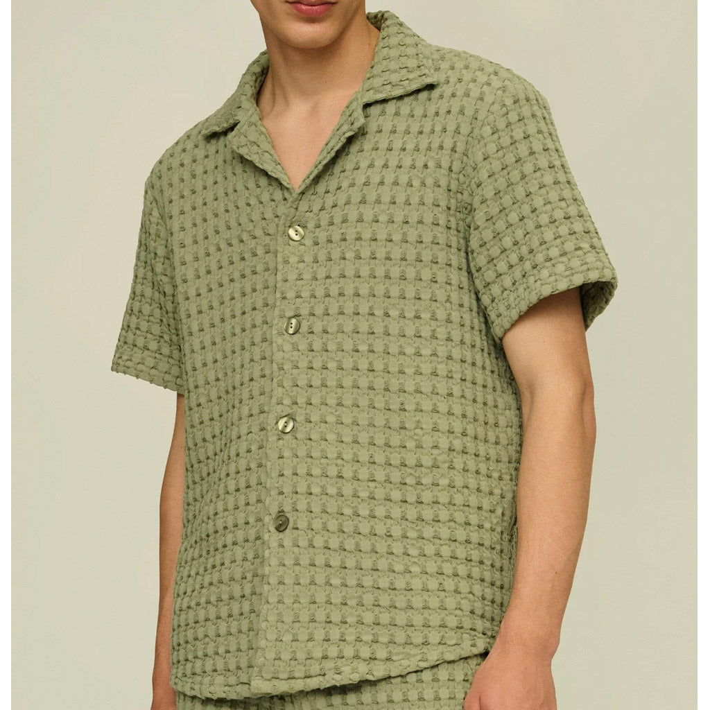 OAS Dusty Green Cuba Waffle Shirt - Collector Store