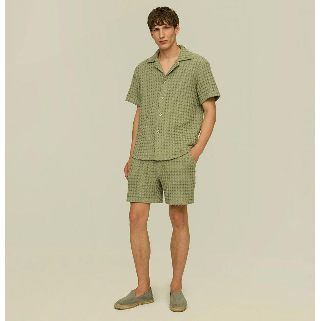 OAS Dusty Green Cuba Waffle Shirt - Collector Store