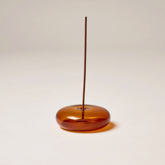 Gentle Habits glass vessel incense holder - AMBER - Collector Store Sydney