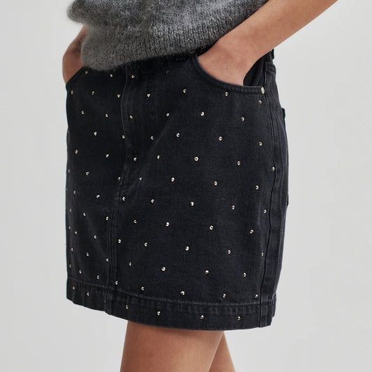 Second Female Jayden Denim Skirt - Black Denim - Collector Store Sydney