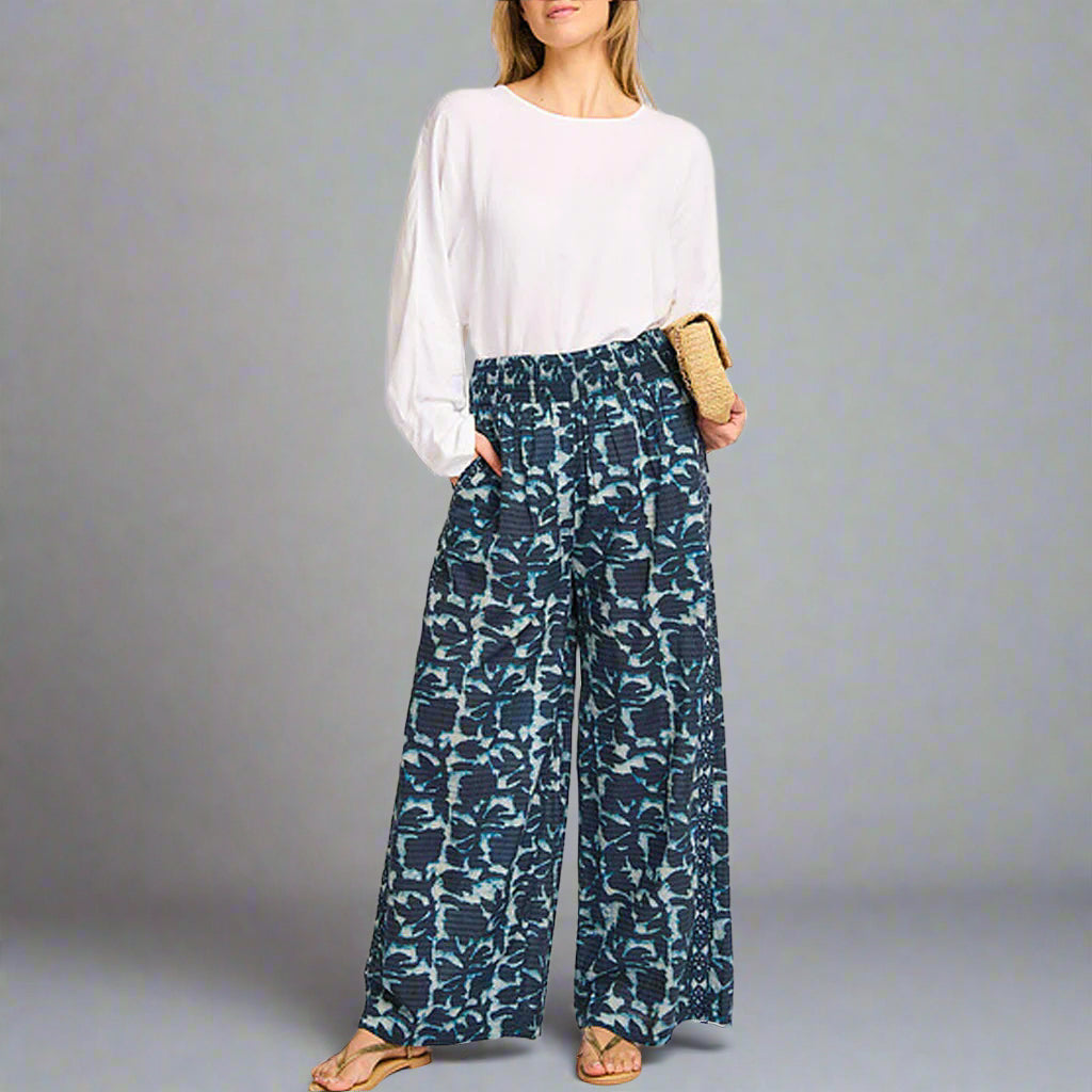 Louizon Pantalon Mud print indigo - Collector Store
