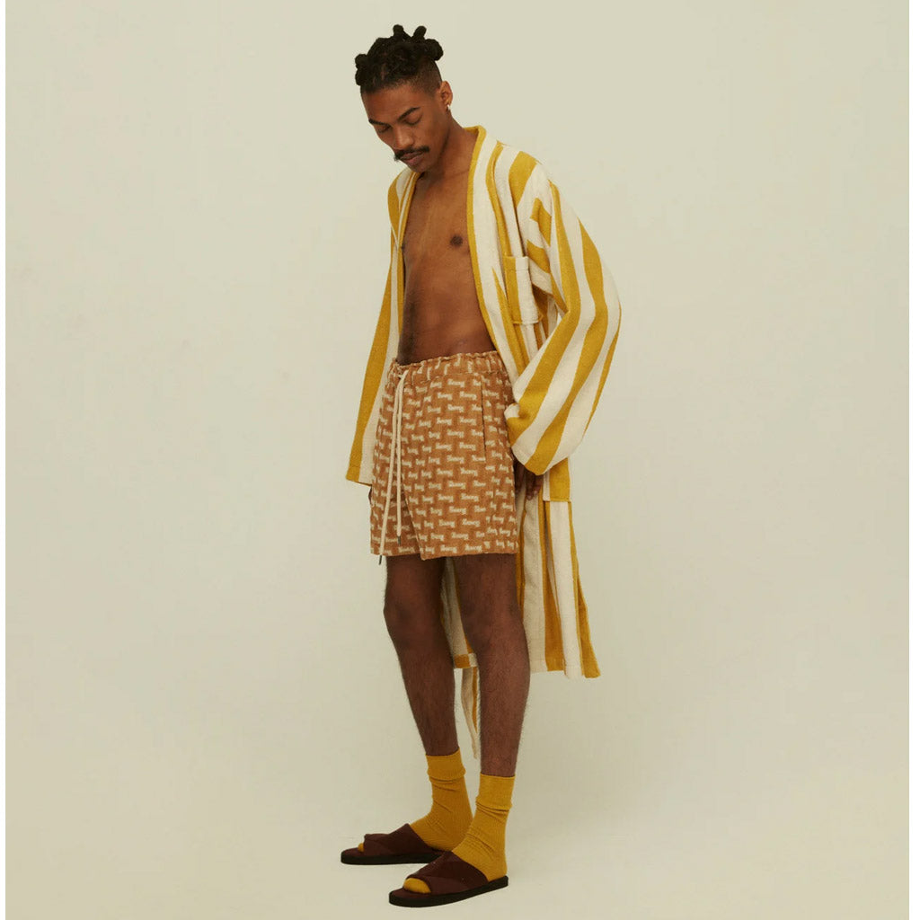 OAS TERRY SHORTS Camel Layer Zig Zag - Collector Store