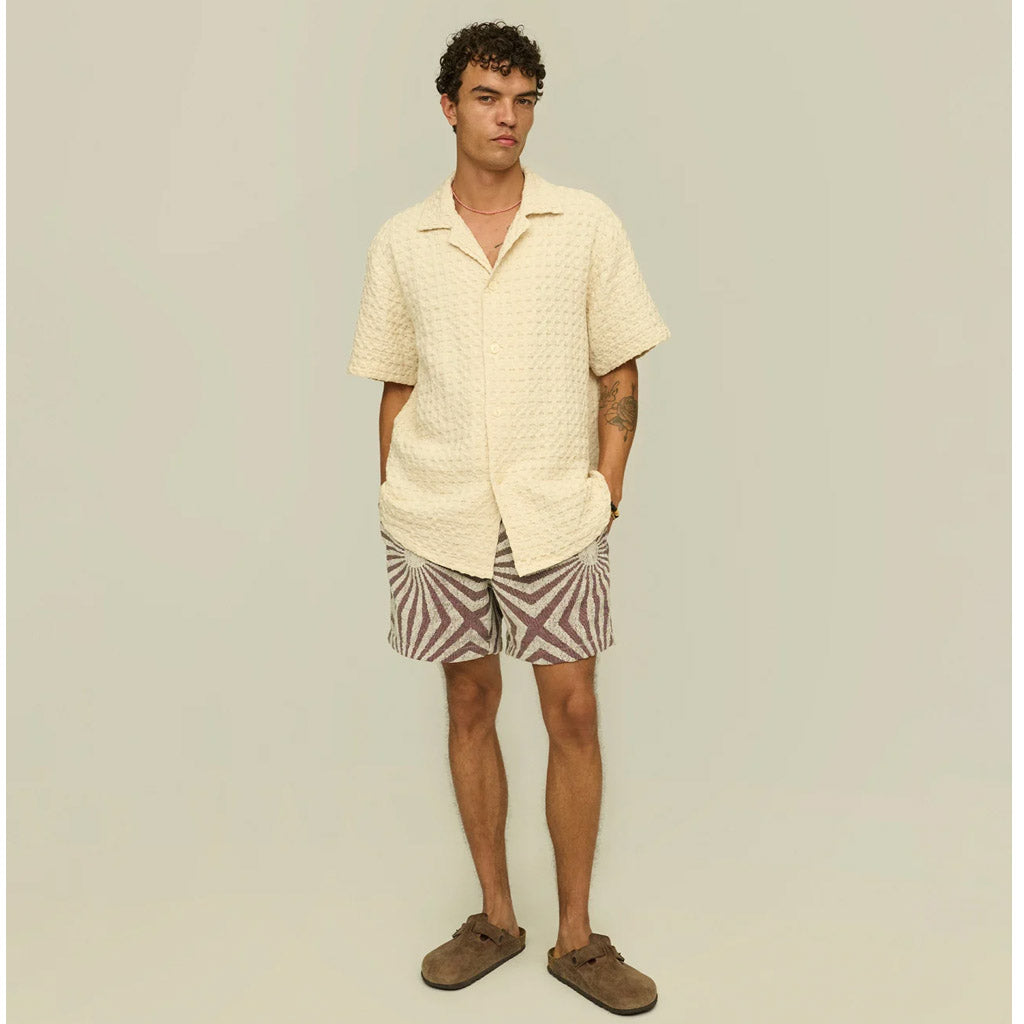 OAS Ecru Cuba Waffle Shirt - Collector Store
