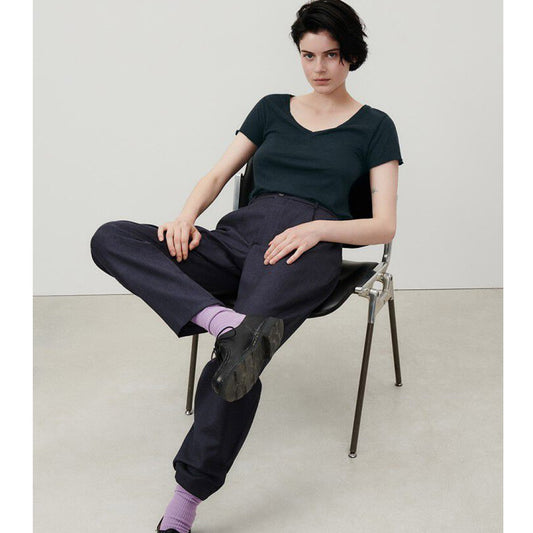 American Vintage Jacksonville V Neck Tee - Navy - Collector Store Sydney