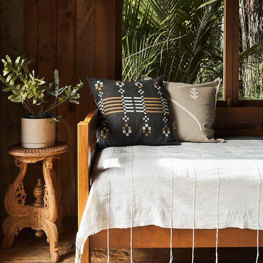 Alpine Retreat Rectangle Cushion | Black/Natural 55cm x 55cm - Collector Store Sydney