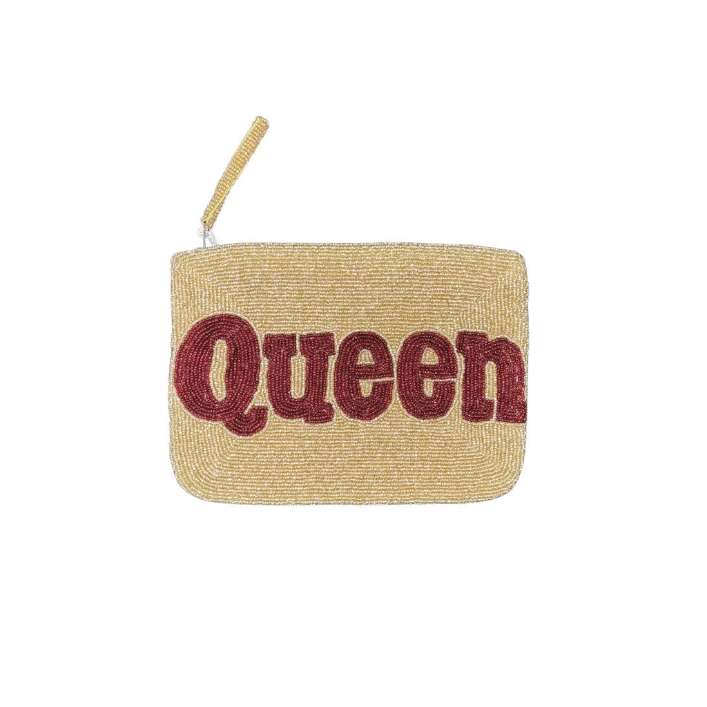 Jacksons - QUEEN beaded purse - Gold | Dark Red