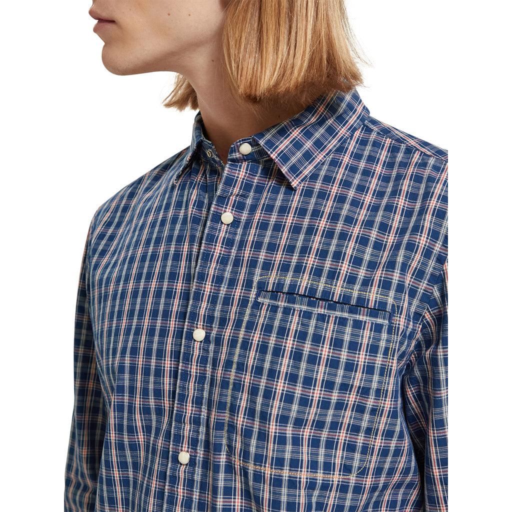 Scotch & Soda : Check shirt Blue Red - Collector Store