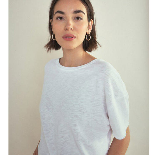 American Vintage Sonoma S/S Round Loose Tee - White - Collector Store Sydney