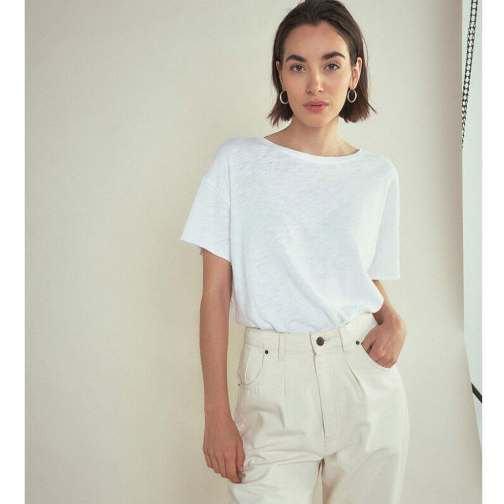 American Vintage Sonoma S/S Round Loose Tee - White - Collector Store