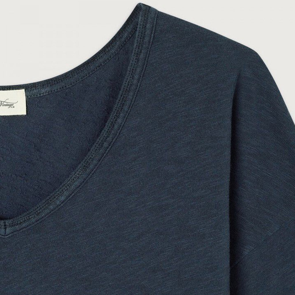 American Vintage L/S V Neck Tee - Sonoma - Vintage Navy Blue - Collector Store