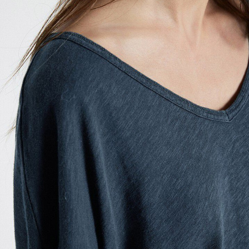 American Vintage L/S V Neck Tee - Sonoma - Vintage Navy Blue - Collector Store