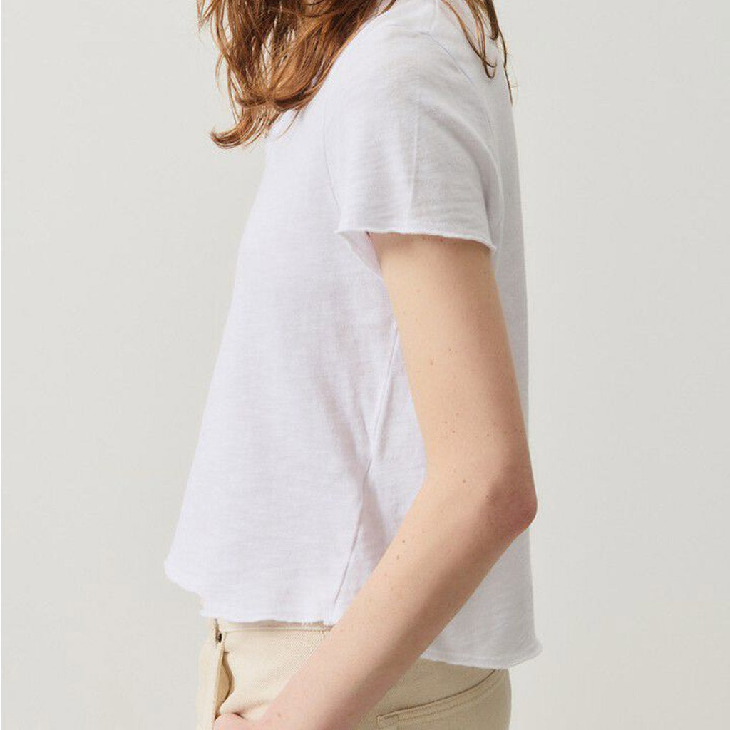 American Vintage Sonoma Cotton V Neck Tee - BLANC - Collector Store