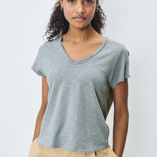 American Vintage Sonoma Cotton V Neck Tee - Vintage Storm - Collector Store Sydney