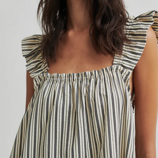 Second Female - Serifa Printed Stripe Strap Dress - Collector Store Sydney