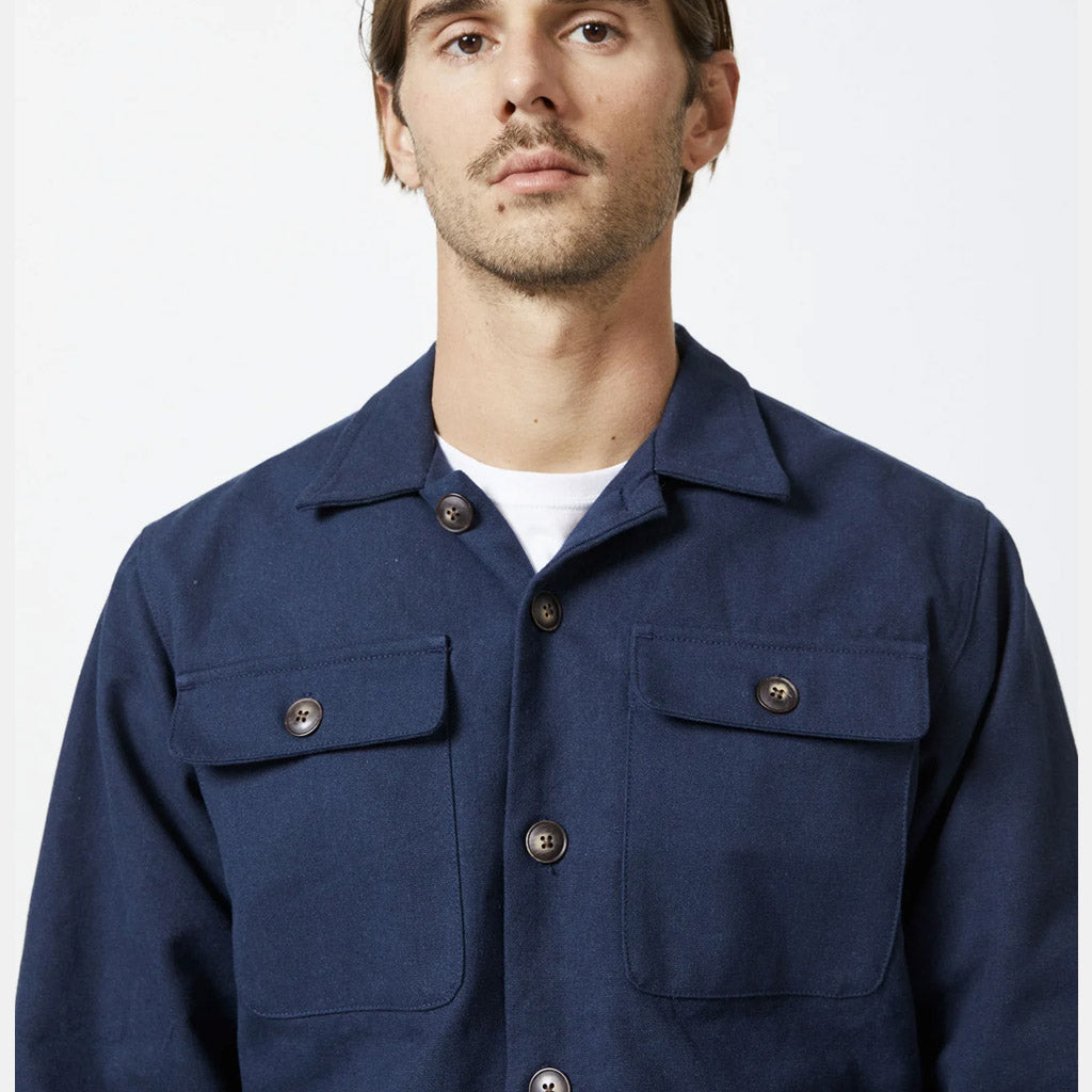 Mr Simple STOCKYARD SHERPA JACKET : NAVY - Collector Store Sydney