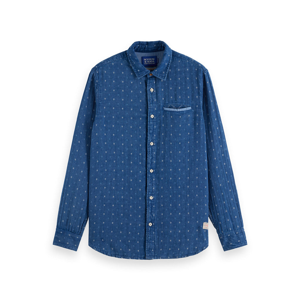 Denim Weave shirt Indigo - Scotch & Soda - Collector Store