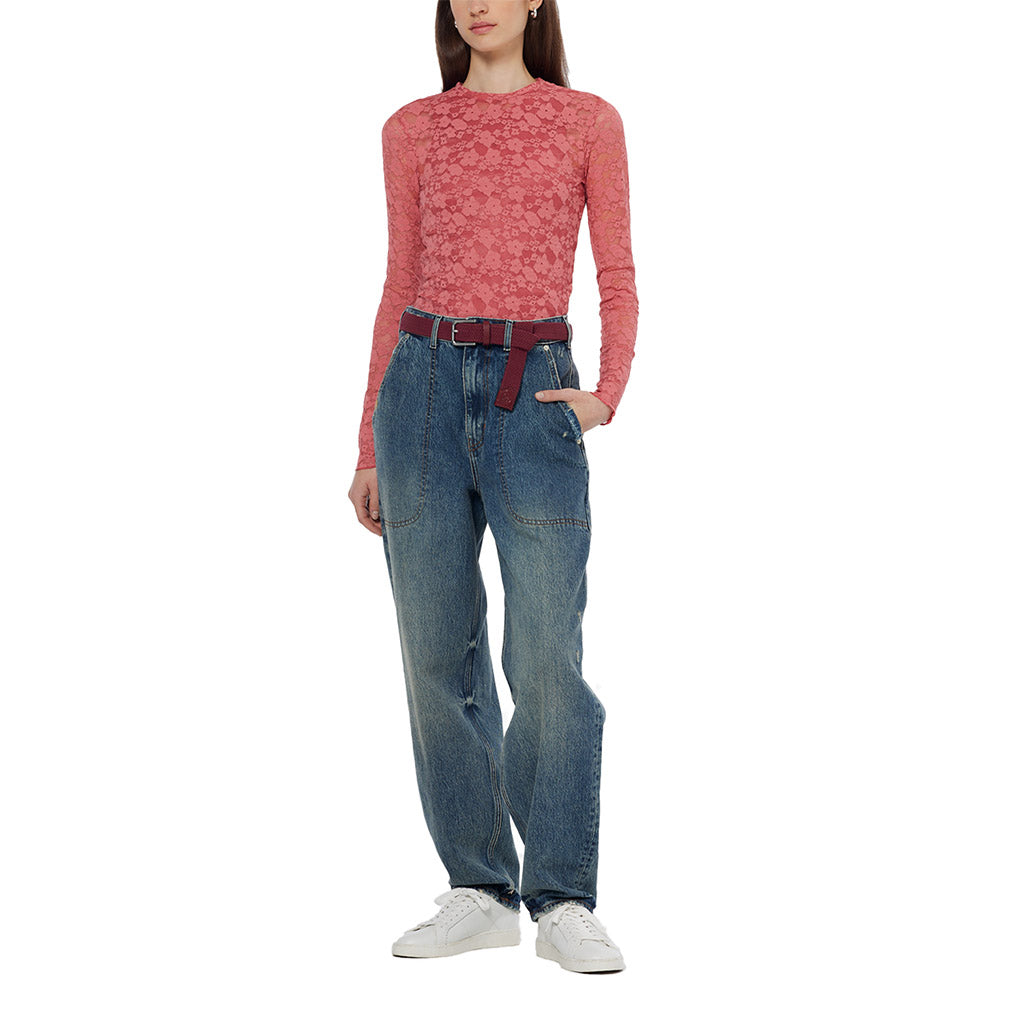 Floral lace top Dusty Red - Scotch & Soda - Collector Store