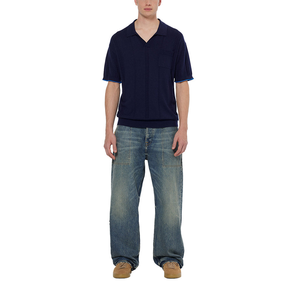 Knitted polo Navy - Scotch & Soda - Collector Store