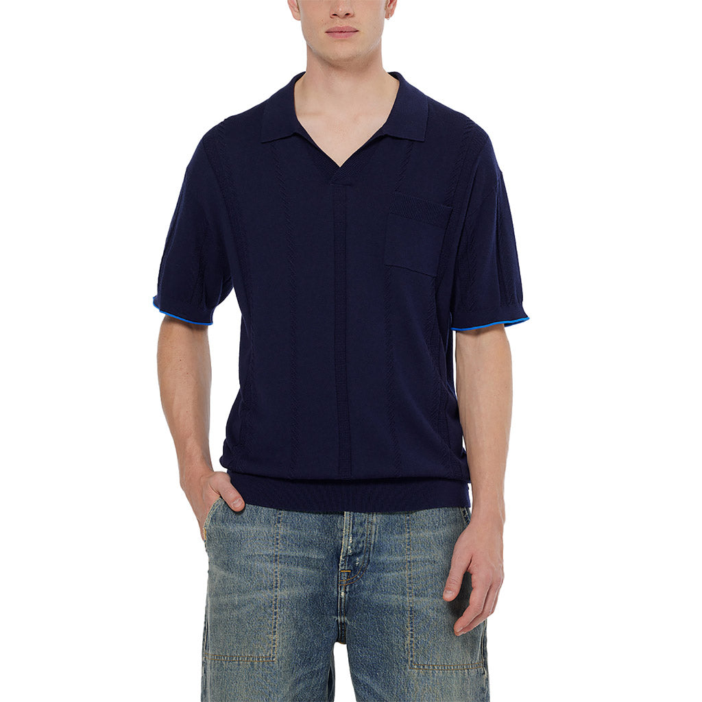 Knitted polo Navy - Scotch & Soda - Collector Store