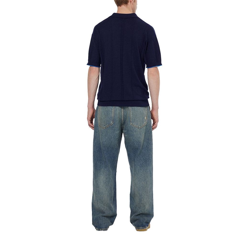 Knitted polo Navy - Scotch & Soda - Collector Store