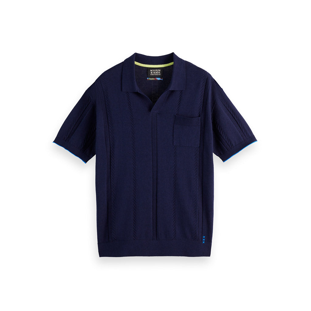 Knitted polo Navy - Scotch & Soda - Collector Store