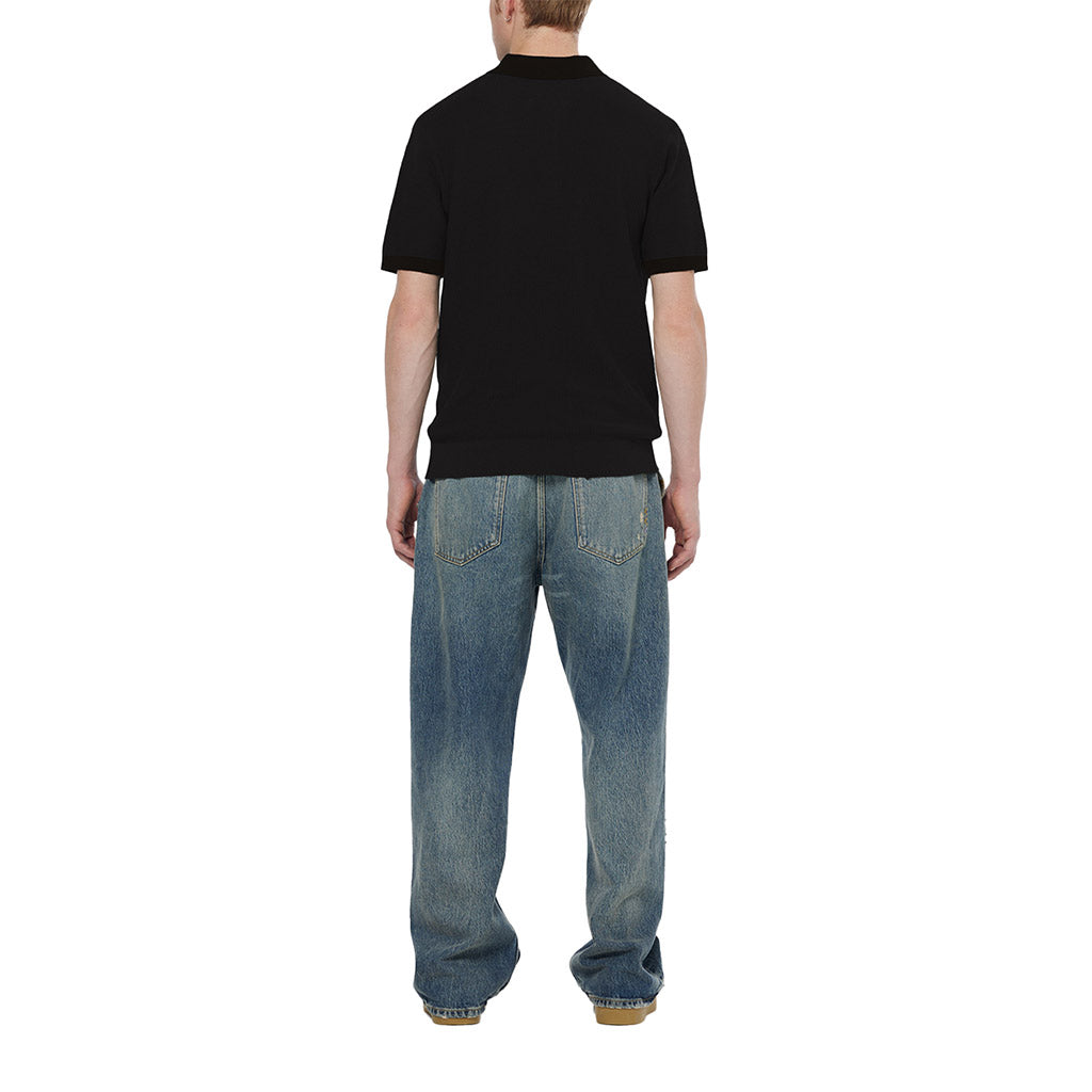 Knitted Polo Black - Scotch & Soda - Collector Store