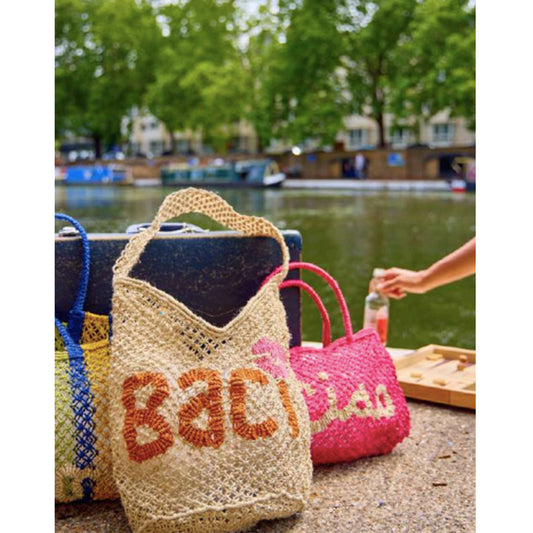 The Jacksons - Drusilla Bag - MERCI MIXE - Cobalt / Mix Weave - Natural / Hot Pink - Collector Store Sydney