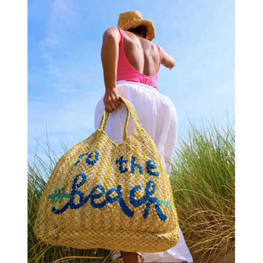 The Jacksons - TO THE BEACH - Yellow / Natural - Cobalt / Aqua - Collector Store Sydney